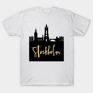 STOCKHOLM SWEDEN DESIGNER SILHOUETTE SKYLINE ART T-Shirt